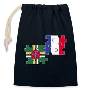 Dominique France Drapeau Dominicain - Sac cadeau en coton avec cordon (14 x 20 cm) - bleu marine - Devant