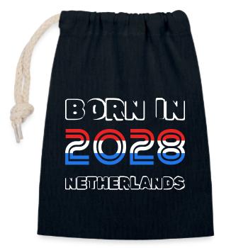 Pays-Bas 2028 - Sac cadeau en coton avec cordon (14 x 20 cm) - bleu marine - Devant