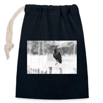 le vautour - Sac cadeau en coton avec cordon (14 x 20 cm) - bleu marine - Devant