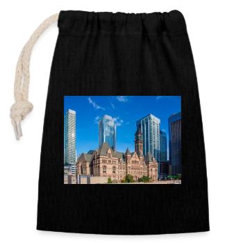 Altes Rathaus, Toronto, Kanada - Verschließbarer Geschenkbeutel aus Baumwolle (14x20cm) - Schwarz - Vorne
