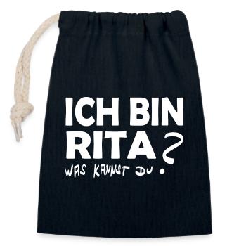 First name rita - Closable cotton gift bag (14x20cm) - navy - Front