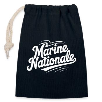 Marine Nationale - Sac cadeau en coton avec cordon (14 x 20 cm) - bleu marine - Devant