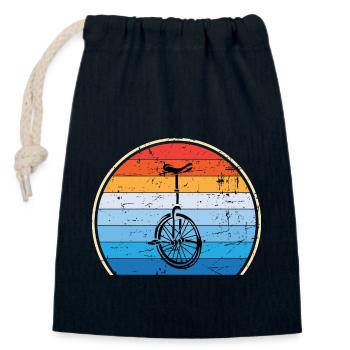 Einrad Retro Einradfahren Zirkus - Verschließbarer Geschenkbeutel aus Baumwolle (14x20cm) - Navy - Vorne