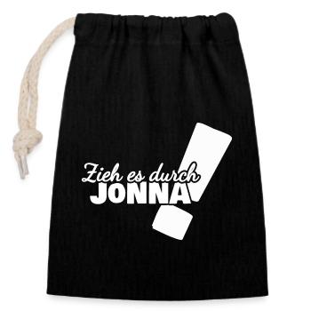 Geschenk für Jonna - Verschließbarer Geschenkbeutel aus Baumwolle (14x20cm) - Schwarz - Vorne