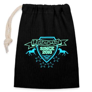 Horse 2010 - Closable cotton gift bag (14x20cm) - black - Front