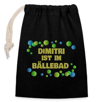 Boules Dimitri - Sac cadeau en coton avec cordon (14 x 20 cm) - noir - Devant