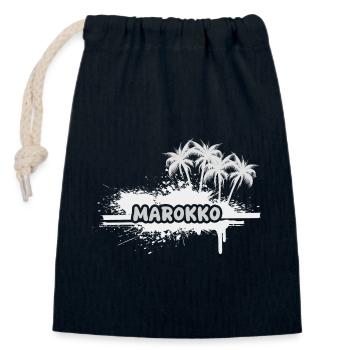 Cadeau pour le Maroc - Sac cadeau en coton avec cordon (14 x 20 cm) - bleu marine - Devant