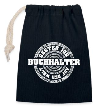 Job Accountant - Closable cotton gift bag (14x20cm) - navy - Front