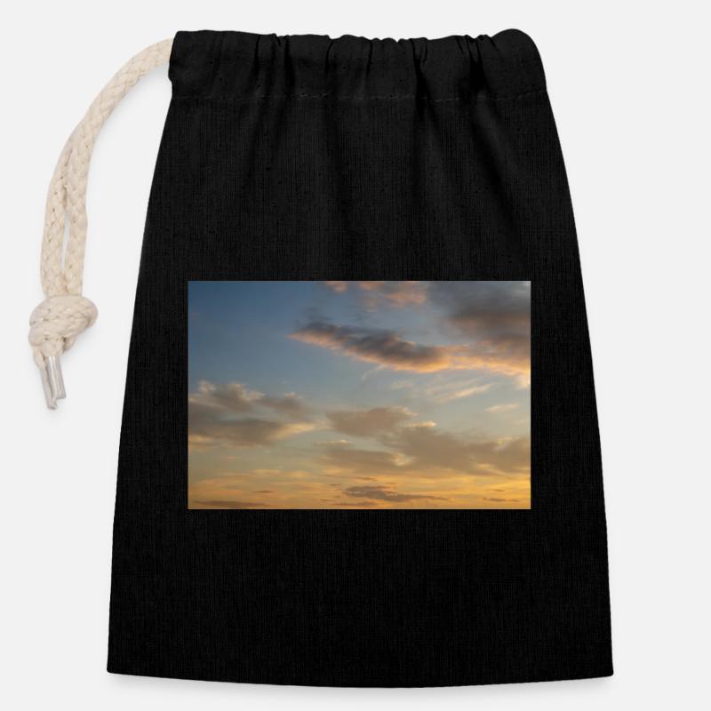 Under morning sky - Sac cadeau en coton avec cordon (14 x 20 cm) - noir
