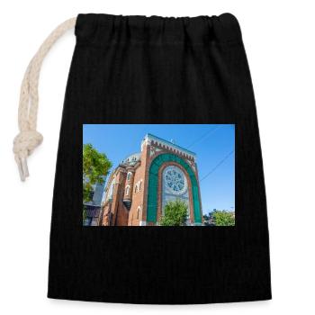 Kirche St. Michael und St. Anthony Montréal - Verschließbarer Geschenkbeutel aus Baumwolle (14x20cm) - Schwarz - Vorne