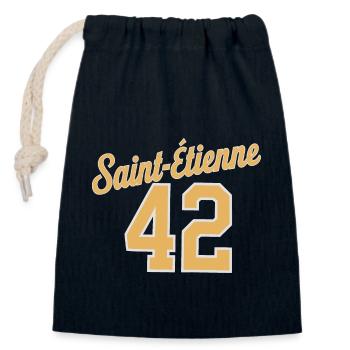 Saint-etienne 42 - Sac cadeau en coton avec cordon (14 x 20 cm) - bleu marine - Devant