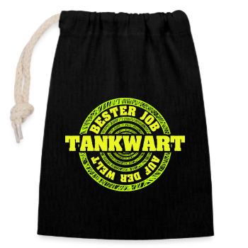 Job Gas Station Attendant - Closable cotton gift bag (14x20cm) - black - Front