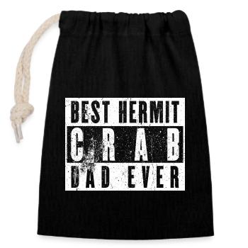 Fierté du père bernard-l’ermite - Sac cadeau en coton avec cordon (14 x 20 cm) - noir - Devant