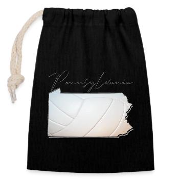 Volleyball in the Pennsylvania State Map PA - Closable cotton gift bag (14x20cm) - black - Front