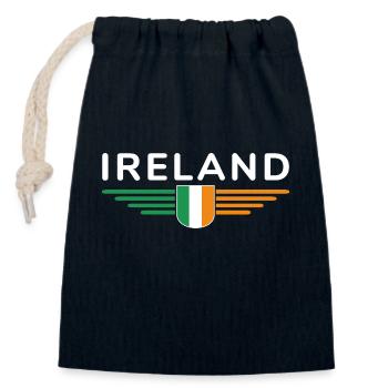 I Love Ireland Elegance Style Design T-Shirt - Closable cotton gift bag (14x20cm) - navy - Front