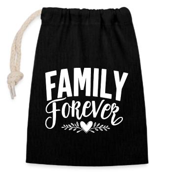 Family Forever - Closable cotton gift bag (14x20cm) - black - Front