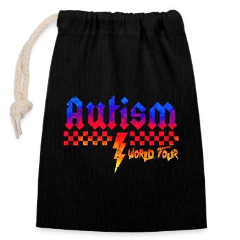Autism awareness different different better - Closable cotton gift bag (14x20cm) - black - Front