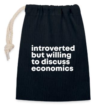Economics - Closable cotton gift bag (14x20cm) - navy - Front