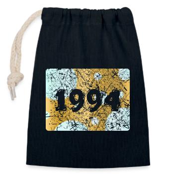 Year 1994 - Closable cotton gift bag (14x20cm) - navy - Front