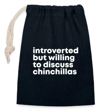 Chinchilla - Closable cotton gift bag (14x20cm) - navy - Front