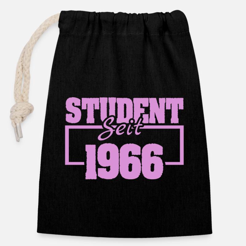 1966 1966 - Closable cotton gift bag (14x20cm) - black