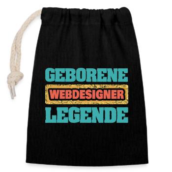 Web Designer - Closable cotton gift bag (14x20cm) - black - Front