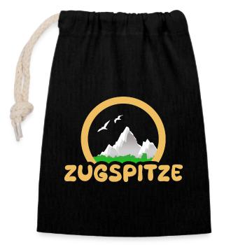 Gift for Zugspitze - Closable cotton gift bag (14x20cm) - black - Front