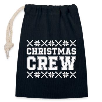 Équipage de Noël - Sac cadeau en coton avec cordon (14 x 20 cm) - bleu marine - Devant