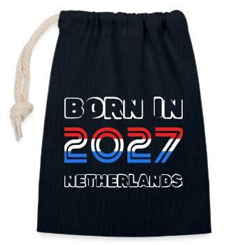 Pays-Bas 2027 - Sac cadeau en coton avec cordon (14 x 20 cm) - bleu marine - Devant