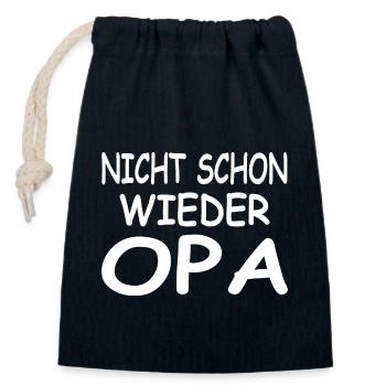 Opa - Verschließbarer Geschenkbeutel aus Baumwolle (14x20cm) - Navy - Vorne