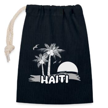 Haiti - Verschließbarer Geschenkbeutel aus Baumwolle (14x20cm) - Navy - Vorne
