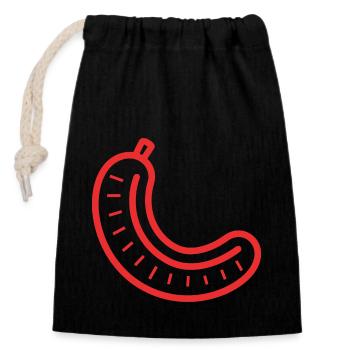 Merguez - Closable cotton gift bag (14x20cm) - black - Front