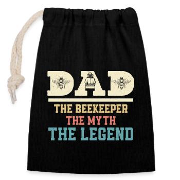 Dad The Beekeeper The Myth The Legend Beekeeping A - Verschließbarer Geschenkbeutel aus Baumwolle (14x20cm) - Schwarz - Vorne