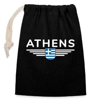 Athens Fan T-Shirt in a stylish design - Closable cotton gift bag (14x20cm) - black - Front