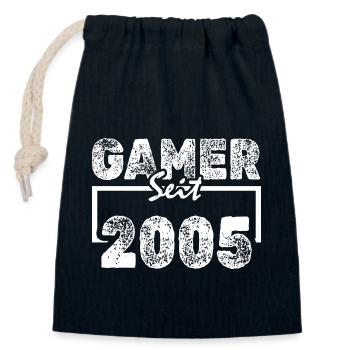 Zocken 2005 - Verschließbarer Geschenkbeutel aus Baumwolle (14x20cm) - Navy - Vorne
