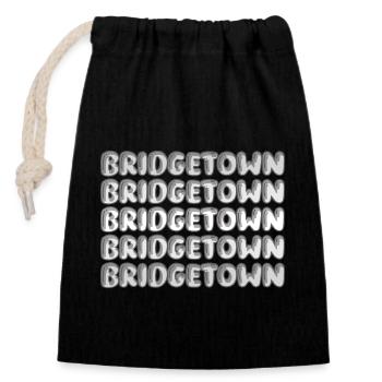 Bridgetown - Verschließbarer Geschenkbeutel aus Baumwolle (14x20cm) - Schwarz - Vorne