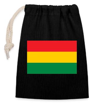 Drapeau des racines rastafari reggae rasta jah - Sac cadeau en coton avec cordon (14 x 20 cm) - noir - Devant