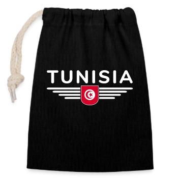 Tunisia Design – Pour les amateurs de culture - Sac cadeau en coton avec cordon (14 x 20 cm) - noir - Devant