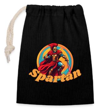 Spartan - Verschließbarer Geschenkbeutel aus Baumwolle (14x20cm) - Schwarz - Vorne