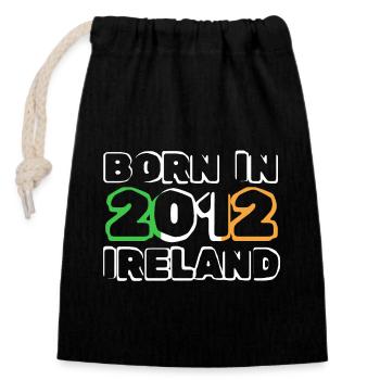 Ireland 2012 - Verschließbarer Geschenkbeutel aus Baumwolle (14x20cm) - Schwarz - Vorne
