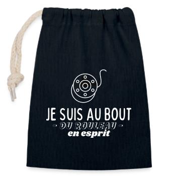 Je suis au bout du rouleau dans ma tête - Sac cadeau en coton avec cordon (14 x 20 cm) - bleu marine - Devant