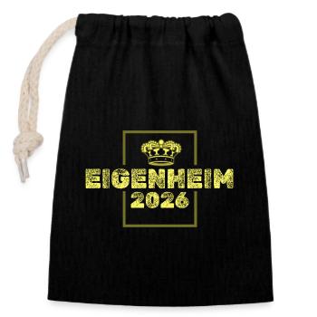 2026 - Closable cotton gift bag (14x20cm) - black - Front