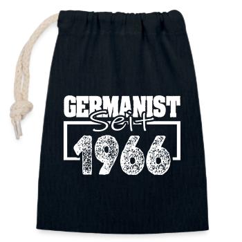 1966 - Closable cotton gift bag (14x20cm) - navy - Front