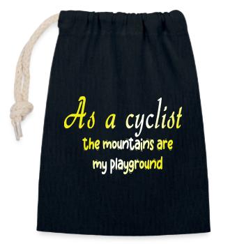 Bicycle Bicycle Bicycle Bike Biker MTB 9 - Closable cotton gift bag (14x20cm) - navy - Front