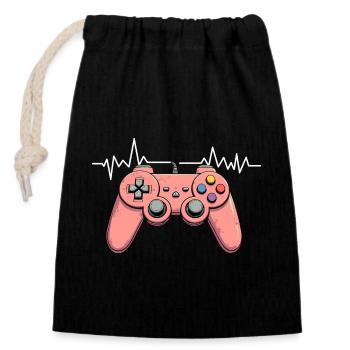 Gamer Video Games Console Gaming Birthday Gaming - Closable cotton gift bag (14x20cm) - black - Front