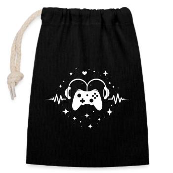 Gamer Video Games Console Gaming Birthday Gaming - Closable cotton gift bag (14x20cm) - black - Front