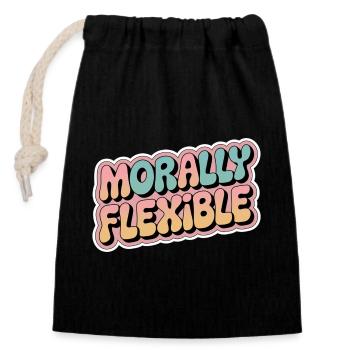 Morally Flexible 15 - Verschließbarer Geschenkbeutel aus Baumwolle (14x20cm) - Schwarz - Vorne
