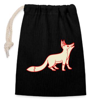 Renard - Sac cadeau en coton avec cordon (14 x 20 cm) - noir - Devant