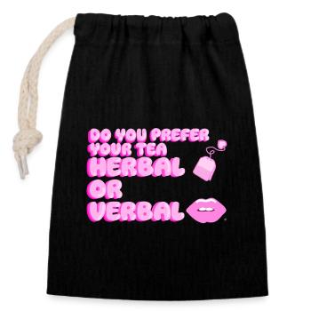La reine des ragots - Sac cadeau en coton avec cordon (14 x 20 cm) - noir - Devant