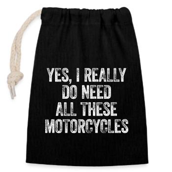 Biker lifestyle without limits - Closable cotton gift bag (14x20cm) - black - Front